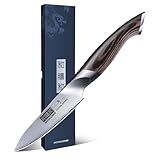 HOSHANHO 3.75 inch Paring Knife, Japanese High Carbon Stainless Steel Small Kitchen Knives, Ultra Sharp Fruit Knife with Ergonomic Pakkawood Handle