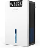 KeepGlad Dehumidifier, 98OZ Dehumidifiers for Home(1000sq.ft), Humidity Display Dehumidifier for Basement Bathroom Bedroom, Auto Shut Off, Washable Filter, Drain Hose, Timer, 7 Ambient Lights, White