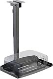 WALI Projector Ceiling Mount Tray，Projector Wall Mount Holds up to 22lbs, Height Adjustable Universal Projectors Mount, No Hole Installation, Hidden Cable Routing, Black(PM-005-B)