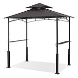 ABCCANOPY 8x5 Grill Gazebo - Outdoor BBQ Canopy Shelter with Led Light for Patio Backyard Grilling (Dark Gray)