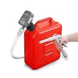 Gas Can Fuel Pump Portable - Gifts for Men, Fast 3.2 GPM Flow Rate, 51” Flexible Intake Hose, Auto-stop Sensor and 3 Tank Adapter, for Gasoline, Kerosene, Diesel, Non-Potables grey