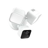 Blink Wired Floodlight Camera - Smart security camera, 2600 lumens, HD live view, enhanced motion detection, built-in siren, Works with Alexa – 1 camera (White)