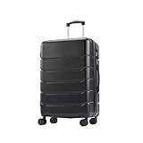 NEWBULIG 20 Inch Carry on Luggage, Lightweight Expandable Rolling Suit Case with TSA Lock, Hard Shell ABS Suitcase with Double Spinner Wheels, Black