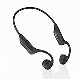 Bone Conduction Headphones Open Ear, 3 EQ Modes Bluetooth 6.0 with Mic, Anti-Leak Directional HD Audio, Skin-Friendly Comfort, IP65 Waterproof Running Headphones Earbuds for Gym Workout Outdoor(Black）