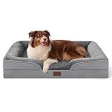 Bedsure Orthopedic Dog Beds Large Sized Dog - Washable Large Dog Cat Bed Waterproof, Comfort Dogs Couch Sofa with Washable Removable Cover, Pet Bed with Nonskid Bottom, Grey, 35"