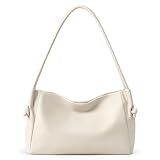 BOSTANTEN Shoulder Bag for Women Pebbled Vegan Leather Purses Soft Hobo Handbag Supple Bag for Travel Work Beige