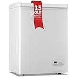 DEMULLER Chest Freezer Small Deep Freeezer with 2 Removable Baskets, Compact Freezer with Digital Control Panel accurate to 1 ℉, Mini Freezer for Homes Garages Basements White