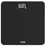 Vitafit Scale for Body Weight, High Accuracy 0.1lb by Our Professional Factory Since 2001, Digital Weight Scale LED and Step On, 3*AAA Batteries Included, 400lb/182kg, Spray Silver Black
