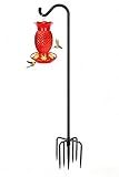 Gtongoko Shepherds Hook for Outdoor, 92 Inch Bird Feeder Pole with 7 Prongs Base, 3/4 Inch Thick Heavy Duty Adjustable Garden Hook for Hanging Plant, Hummingbird Feeder, Lantern, 1 Pack