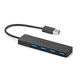 Anker 4-Port USB 3.0 Hub, Ultra-Slim Data USB Hub with 2 ft Extended Cable [Charging Not Supported], for MacBook, Mac Pro, Mac mini, iMac, Surface Pro, XPS, PC, Flash Drive, Mobile HDD