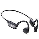 Bone Conduction Headphones Bluetooth 6.0 Earbuds, Open Ear Headphones with Dual Driver Sound, LED Display, IP67 for Sport / running, Dual Device Connection & Low-Latency Game Mode,12 Hours Playtime