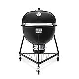 Weber Summit® Kamado E6 Charcoal Grill, Black – Dual‑Walled Insulated Steel Kamado with 24" Cooking Area, Porcelain‑Enameled Kettle & One‑Touch Cleaning System