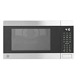 GE GCST10A1WSS 4-in-1 Microwave Oven, 1,050 Watts Air Fryer, Broiler & Convection Mode, Child-Lock Technology, Kitchen Essentials for The Countertop or Dorm Room, 1.0 Cu. Ft, Stainless Steel
