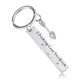 Teniinet Best Friend Keychain for Women, Stainless Steel Key Chain
