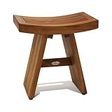 AquaTeak The Original 18" Asia Teak Shower Bench - Shower Stool for Bathroom - Durable Water Resistant Shower Chair - Shaving Foot Rest - Indoor & Outdoor Use