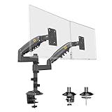 NB North Bayou Dual Monitor Desk Mount Stand Full Motion Swivel Computer Monitor Arm Fits 2 Screens up to 27'' with Load Capacity 4.4~19.8lbs for Each Monitor H180-G