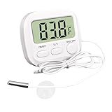 Digital Aquarium Water Thermometer with Large LCD Screen, Measurement Range -58℉ to 572℉, Display ±1℉/±0.5℃, Fish Tank Decoration Accessories, Idea for Reptile, Aquatic, Tub, Refrigerator and Freezer