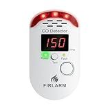 Firlarm Carbon Monoxide Detectors, Plug in CO Detector with LED Digital Display, Portable CO Alarm Monitor for Home, Hotel, Office, RV