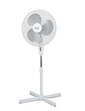 BLACK+DECKER 18-Inch Pedestal Fan, BFP18SXW, Oscillating Fan for Home and Office, Standing Fan with 3 Speed Settings, Height Adjustable with Adjustable Head Tilt, White