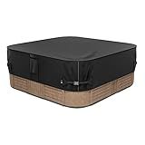 iBirdie Outdoor Waterproof and Weatherproof Hot Tub Cover 85 x 85 inch fit 84 x 84 or 83 x 83 or 82 x 82 or 7 ft x 7 ft Square SPA 600D Heavy Duty Protectors Protective Cover Cap