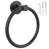 SetSail Towel Holder for Bathroom Wall Matte Black Towel Ring Stainless Steel Hand Towel Holder Heavy Duty Towel Hanger for Bath, Kitchen