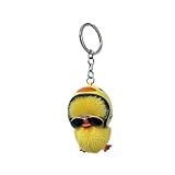 FAYZSOWSR Duck Keychain with Glasses, Sunglasses Little Yellow Duck Keychain Decorative Keychains for Men and Women (Yellow)