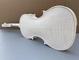 Vetimobato 4/4 Handmade Unfinished White Violin Kit – Solid Flame Maple Back Spruce Top for Professional Luthiers Repair Custom Varnish Setup (Flame Maple Guarneri Violin)