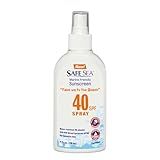 Safe Sea Jellyfish Sting-Blocking Sunscreen, SPF 40+ Spray 4 Fl oz, Waterproof, Biodegradable, Coral Reef-Safe – Body and Face Sunscreen, Anti-Jellyfish and Sea-Lice sting protection.