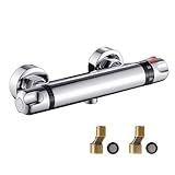 FALESOUL Thermostatic Shower Valve Trim Mixer Wall Mount Hot Cold Water Showering Faucet Temperature Control Valve for Bathroom, RV, 2-Handle