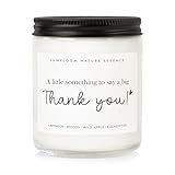 LUMELOOM Thank You Gifts for Women, Men - 9oz Lavender Scented Soy Wax Candle - Thank You Candle, Hostess, Appreciation Gifts for Women, Teacher, Coworkers, Friend, Nurse, Boss, Christmas