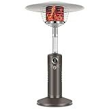 Hykolity 13,000 BTU Propane Patio Heater, Mini Tabletop Outdoor Heater with Triple Protection System, Double-Layer Stainless Steel Burner, Outside Heaters for Garden, Patio and Residential, Brown
