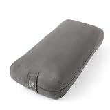 Meditation Cushion Yoga Bolster Pillow for Restorative Yoga- – Supportive Cushion for Meditation, Pilates, and Relaxation – Filled with 100% Cotton - Removable Faux Suede Cover, Gray