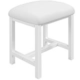 KAI-ROAD Small Vanity Stool, Cute Vanity Stools with Cushion, White Makeup Vanity Chair for Small Spaces, Living Room, Bedroom, Bathroom, Entryway, Ottoman Foot Rest for Couch Sillas Modern