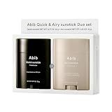 Abib Airy & Quick Sunstick DUO SPF50+ Broad Spectrum Semi-Matte & Quick Glowy Finish, No White Cast, Korean Sunscreen Stick for All Skin Types, 2 Count