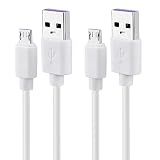 USB to Micro USB Cable White 3ft, Old Android Phone Charger Cord, 2-pack
