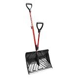 Snow Joe Snow Shovel with 18-Inch Blade and Assist Handle, 3.5 Lbs, Red - Heavy-Duty Lightweight Shoveling Tool for Ice Removal, Shovelution SJ-SHLV01-RED
