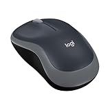 Logitech M185 Wireless Mouse, 2.4GHz with USB Mini Receiver, 12-Month Battery Life, 1000 DPI Optical Tracking, Ambidextrous, Compatible with PC, Mac, Laptop - Swift Grey