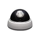 SABRE Fake Dome Security Camera, Flashing Red Light For Nighttime Visibility, Realistic Design Deters Intruders, Battery Operated, No Wiring Required, Fake Dummy Camera, White