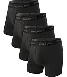 BAMBOO COOL Men's Boxer Briefs Ultra Breathable Underwear 4-Pack