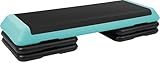 Fitvids 43''x 16'' Adjustable High Step Aerobic Step Platform with 4 Stackable Risers, Workout Step Platform for Exercise at Home, Stepper with Non-Slip Surface for Fitness Training, Cardio Strength, Teal