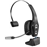 OTYHVV Trucker Bluetooth Headset with Charging Base, Wireless Hands-Free Headset with Noise Canceling Mic & Mute Button, 56Hrs Working Time PC Headsets for Cell Phones, Computer, Truck Driver