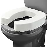 Lunderg Padded Toilet Seat Riser for Seniors - Adds 3 inches. Universal Fit - FIRM Raised Toilet Seat Cushion with High-Density Foam for Enhanced Comfort & Elevation. Post-Surgery Must have (White)