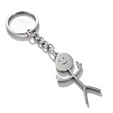 Meimimix Funny Doodle Keychain Middle Finger Pendant Keyring (Silver)