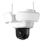 aosu Floodlight Camera Wired, 3K UHD Security Camera Outdoor, 360° Coverage Surveillance, 24/7 Recording, Motion Detection, 2600-Lumen Motion-Activated Floodlight, Color Night Vision
