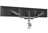 suptek Triple Monitor Mount for Most 17 to 32 inch Screens,Gas Springs Adjustment Triple Monitor Desk Mount Stand with Clamp & Grommet Kit,Black(MD8003)