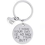ChunRun Gifts for Women Christmas Stocking Stuffers - I Hope Your Day Keychain - Perfect Valentines Day Gifts for Her, Girlfriend, Husband, Wife I Love You Romantic Presents Gift Ideas