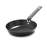 Merten & Storck Pre-Seasoned Carbon Steel 8” Frying Pan Skillet, Use on Induction, Stove and Grill, Durable, Even-Heating, for Searing, Grilling, Oven Use, and Campfire, Indoor/Outdoor