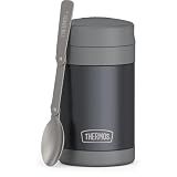THERMOS FUNTAINER Food Jar with Spoon, 16oz, Matte Charcoal