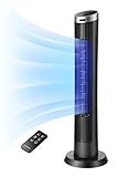OmniBreeze Digital Electric Tower Fan, with Remote Control, LED Display, Standing Bladeless Floor Fans Cooling and Quite Indoor Living Room Bedroom use (36 Inch)…