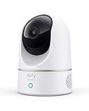 eufy Security Indoor Cam E220, Camera for home Security, Pan & Tilt, Dog/Pet Camera, 2K Wi-Fi Plug-in, Motion Tracking, Motion Only Alerts, Night Vision, HomeBase 3 Compatible, Voice Assistant Support